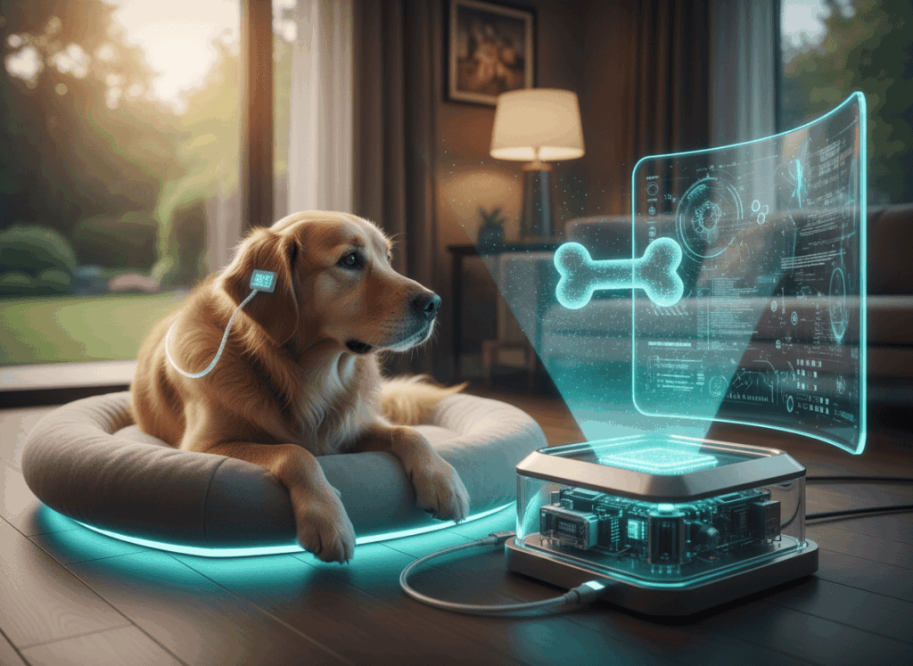 Artificial intelligence in the lives of our animals: useful gadgets or technological drift? 22 Firefly Fait une photo montrant la relation dun animal domestique avec lIA. Utilise un chie 838825.p